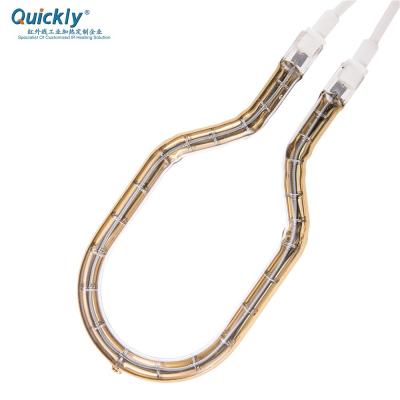 3D Contours Gold Reflector Quartz Halogen Infrared Heaters Heating Element For IR Plastic Welding Systems